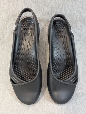 Crocs Olivia Slingback Sandals W9 Black Closed Toe Bling